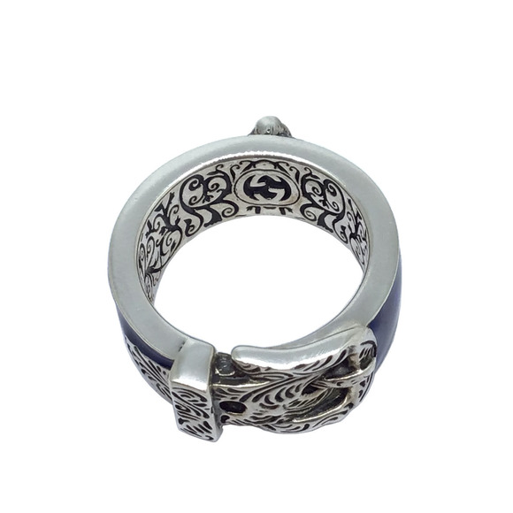 Gucci Ring No. 13 14 GUCCI Men's Women's Unisex Garden Cat Silver Blue 498500... - Picture 2 of 5